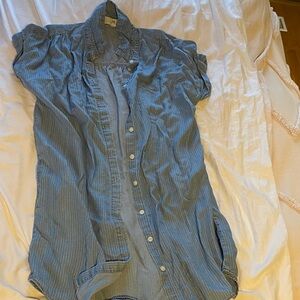 Thread & Supply 100% tencel Blue Striped shirt Dress